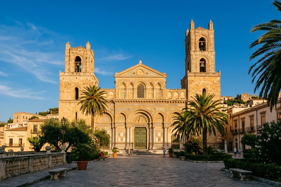 Monreale — Il duomo d'oro sopra Palermo